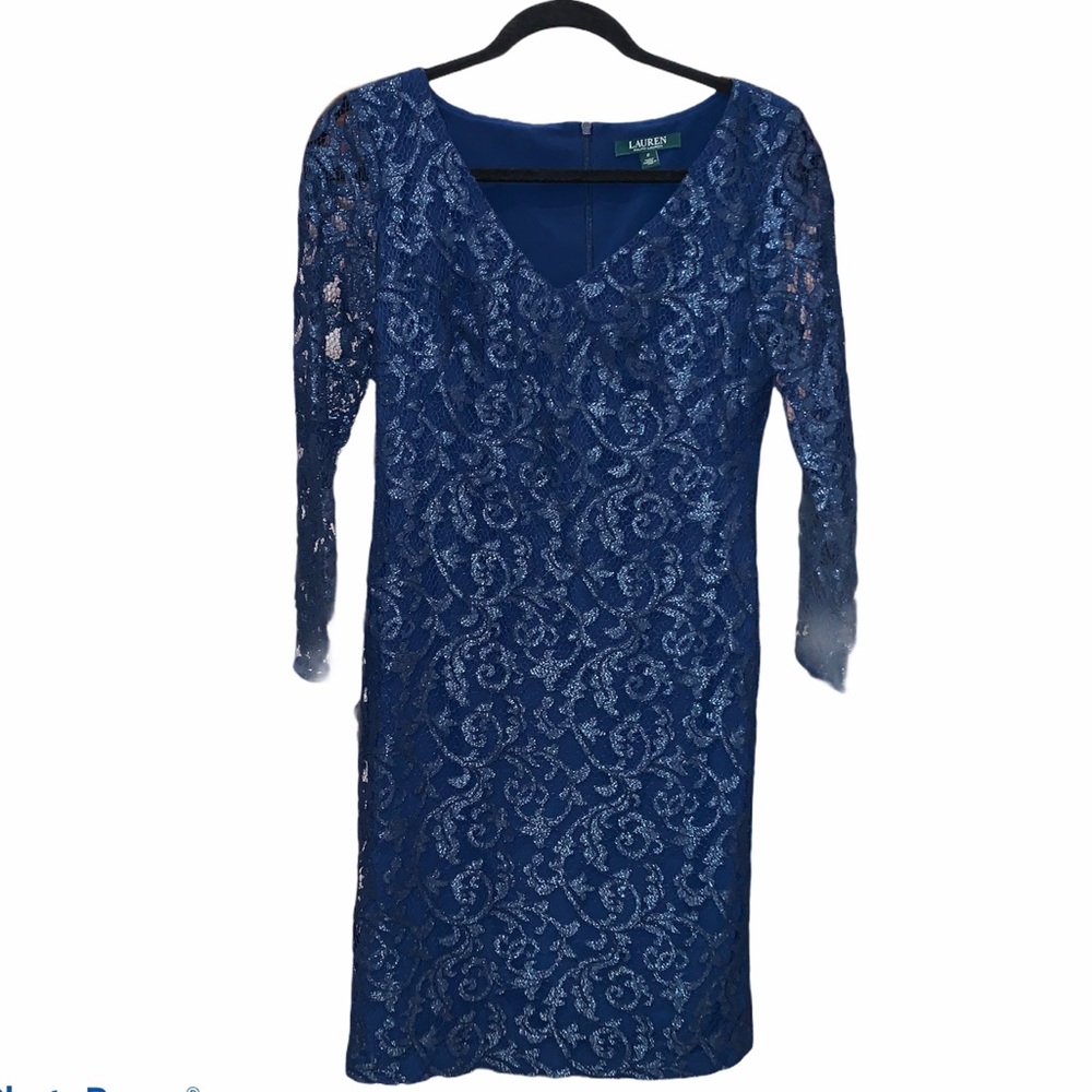 Ralph Lauren blue lace dress sz 2